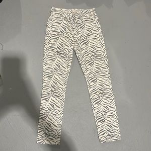La Vie by Rebecca Taylor Cream Animal Print Skinny Jean
